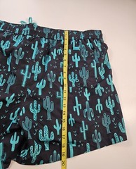 George Swim Trunks Mens 3XL Cactus Black Neon Blue Lined Beach Casual Pockets ^