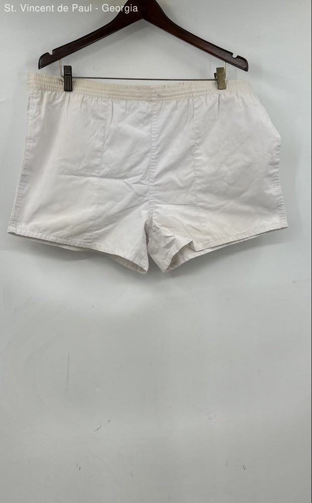 Award White Vintage Retro 70s Nylon Lined Shorts Men’s L High Waisted