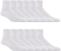 12 Pairs Men’s Plain Sports Athletic Thick Cotton Socks Ankle Low Cut Size 9-13