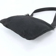PRADA Tessuto Nylon Triangle Logo Shoulder Bag Crossbody Messenger Bag Black