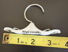 Vintage Nylon & Lingerie Hanger Plastic Royal Purple Brand 3 1/2″ aluminum clip