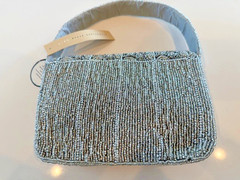 Silver Hand Beaded Shoulder Bag – Perfect for Summer Looks – Casual and Dressy