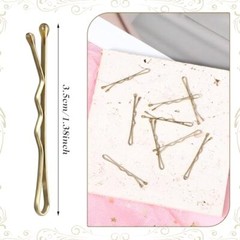 Mini Bobby Pins, 50PCS 1.37 Inch Small Wavy Hair Pins Metal Hair Clip Gold