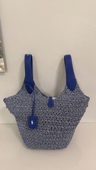 Polo Ralph Lauren- Polo Play Cord Tote Bag in Optic White / Bright Blue