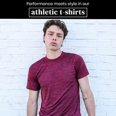 [5 Pack] Mens Active Athletic T Shirts Gym Running Workout Dry-Fit Crew Neck Top