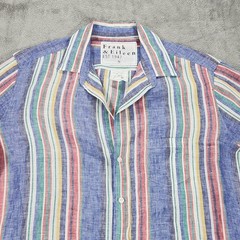Frank & Eileen Shirt Womens Small Eileen Linen Multicolor Stripe Button Up