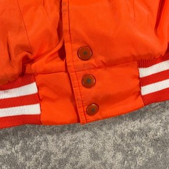 Vintage Lionel Trains Bomber Jacket Mens XL Orange Quilt Lined 80s Made In USA
