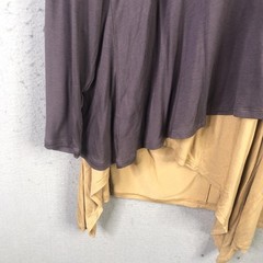 LOGO by Lori Goldstein Shirt Womens 2X Gray Tan 2 Piece Lagenook Minimalist