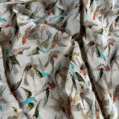Anthropologie Leifnotes Bird 100% Silk Top Blouse Asymmetrical Neck SIZE 2 EUC