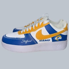 LA Rams NFL Stafford Air Force 1 Custom Shoes Size 37 Approx M5 W6.5 NEW