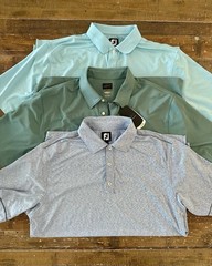 Lot Of Three Men’s Golf Shirts, Size Large, 2 FJ and One Greg Norman ￼