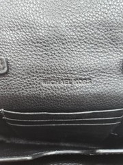 Michael Kors Fulton Leather Crossbody Wallet Bag – Black & Gold
