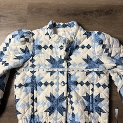 REVOLVE House Of Harlow 1960 Diamond Star Print Linen Blend Quilted Jacket Sz S