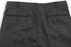 41R 40R Vintage 90s Double-Breasted Gray Overcheck 2-Piece Suit Trousers Jacket