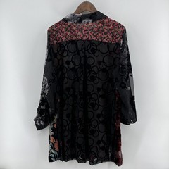 John Mark Top Women Extra Large Sheer Velvet Satin “Enchanted Evening” NWT $129