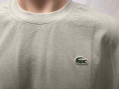 NWT Lacoste Men’s Crewneck Short Sleeve 100% cotton Tee, Gray, Size 4-9