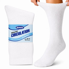 3, 6, or 12 Pairs Diabetic CREW circulatory Socks Health Men’s Cotton 9-11 10-13