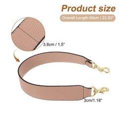 22.83″ PU Leather Short Bag Strap with Clasp Pink Light Gold Buckle
