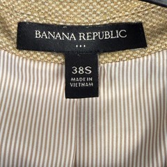 Banana Republic Summer Blazer Mens 38S Rayon Sport Coat Suit Jacket Tan Weave