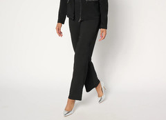 Women with Control Regular Wide Leg Pant, Black Sz L a65362
