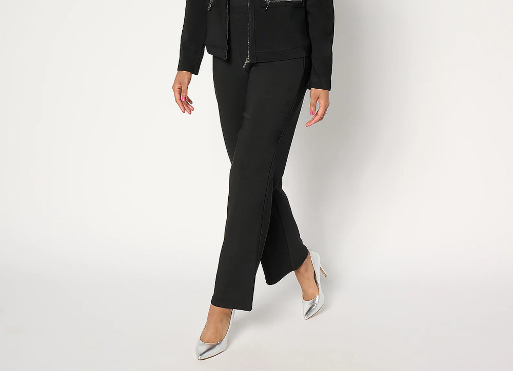 Women with Control Regular Wide Leg Pant, Black Sz XS a65362