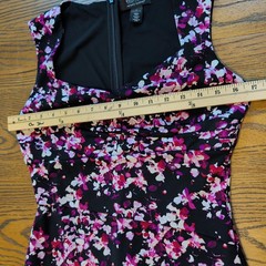 White House Black Market Dress Womens 8 Ruched Floral Instantly Slimming Sheath