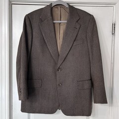 CHITTLEBOROUGH & MORGAN Savile Row Bespoke Suit Jacket 40R Brown Tweed Old Money