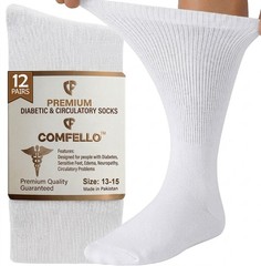 Diabetic Crew Socks Men Women Circulatory Health 3 6 12 Pairs 9-11 10-13 13-15