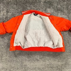 Vintage Lionel Trains Bomber Jacket Mens XL Orange Quilt Lined 80s Made In USA