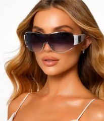 Block – Curved One Piece Shield Women Sunglasses Outdoor Party Shades Designer