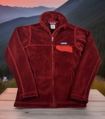 Patagonia Womens Re-Tool Full Zip Fleece Jacket Burgundy Red XS Teddy Gorpcore