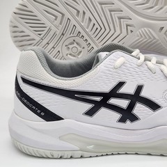 Mens Size 10.5 Asics Gel- Dedicate 8 White Black Shoe Sneaker 1041A408 NEW