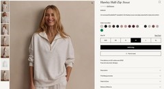 VARLEY Size M Hawley Half Zip Sweatshirt Ivory Marl NWT (UNOPENED)