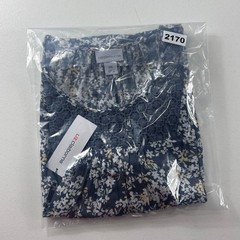 Liz Claiborne Navy Floral Flutter Sleeve Blouse Crochet Lace Yoke XXL NWT