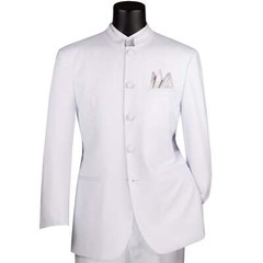 VINCI Men’s Banded Collar 5 Button Classic Fit Tuxedo Suit NEW