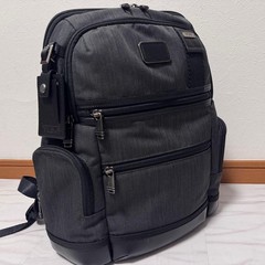 TUMI 2223681NVYO Alpha Bravo Knox Backpack Gray Black Nylon Leather Business Bag