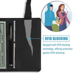Sanlykate Leather Checkbook Cover for Men and Women, Check One Size, Black