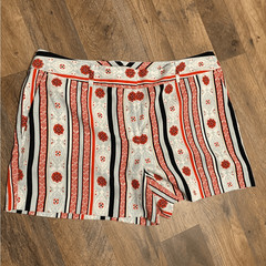 LOFT Light Blue Red Vertical Stripe Chino Shorts 10 Retro Chic Preppy Artsy