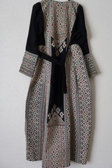 Traditional Palestinian / Jordanian Embroidered Thobe Kaftan Dress Black-JAWHARA