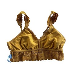Aerie Women’s S Mustard Yellow Honey Golden Lace Adjustable Straps Bralette Boho