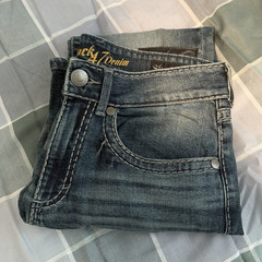 Rock & Denim Men’s Blue Medium Wash Slim Fit Straight Leg Denim Jeans