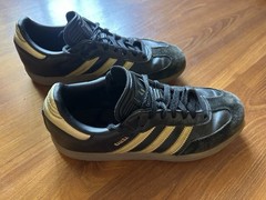 Adidas Lionel Messi x Samba Size 6 Core Black Gold Metallic Sneakers