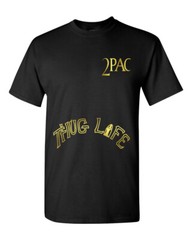 THUG LIFE – hip hop rap music tupac 2pac – T-shirt Short Sleeve 50/50 Poly-Cotto