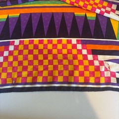 VINTAGE DAVID BROWN CALIFORNIA 70s 80s Bright Geometric Muumuu Kaftan Tunic