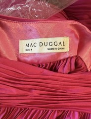 Mac Duggal Fuchsia One-Shoulder Asymmetric Pleated Ruffle Cutout Maxi 4