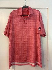 Fairway & Greene Men’s L Red/White Swirl Short Sleeve Polo Embroidered Logo