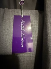 Ralph Lauren Purple Label Made in Italy 100% Wool Pinstripe Suit 46 R