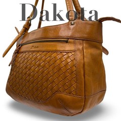 Dakota y2k Tote Bag Woven Leather Brown Large Capacity Japan Used 0713996
