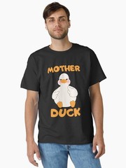 Cute Duck Family Mother Duck Goose Unisex Black T-shirt