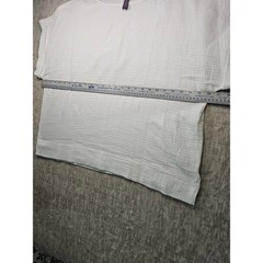 Gloria Vanderbilt Womens White 100% Cotton Gauze Short Sleeve Top XXL Slit Hem